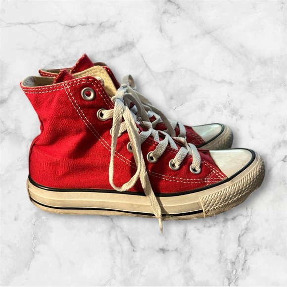 Converse All Star red high top sneakers shoes sz 6 Euc - Picture 3 of 5